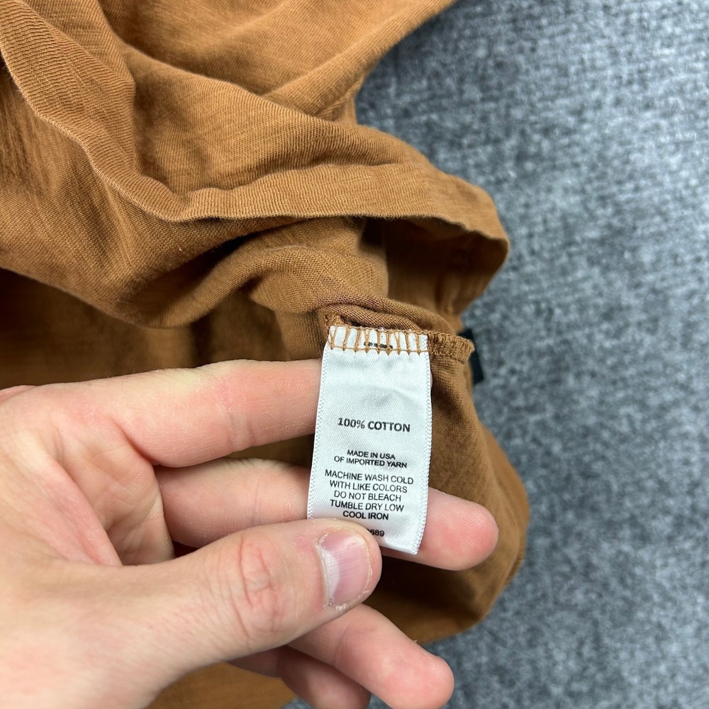 Todd Snyder Pocket T-Shirt Mens L Brown Long Sleeve Slub Cotton Crew Neck - Picture 6 of 9